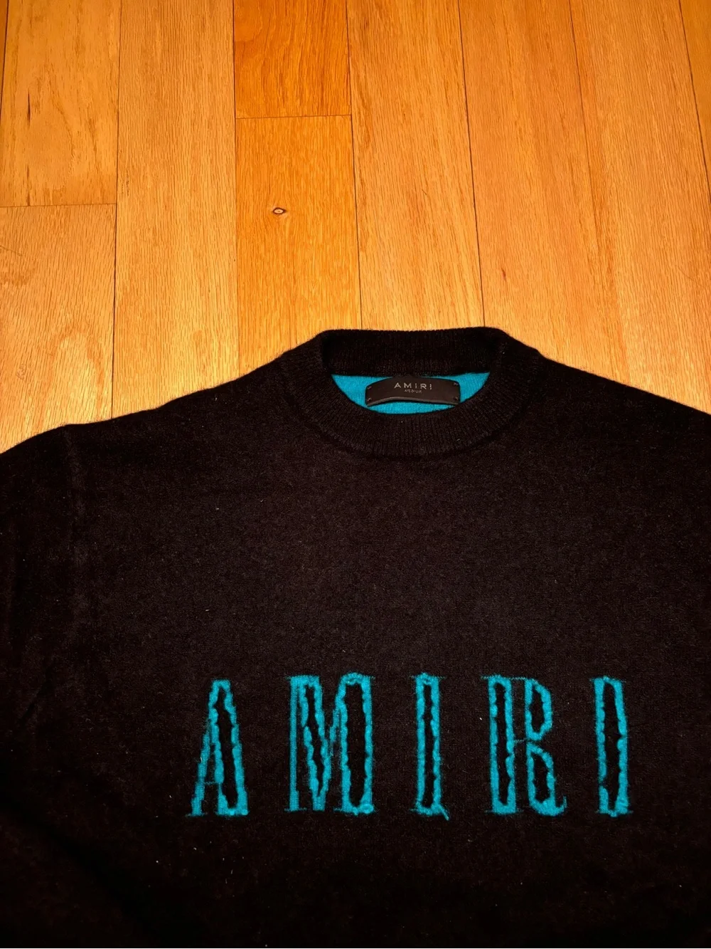 Amiri Cashmere Electric Blue Logo Sweater🔥